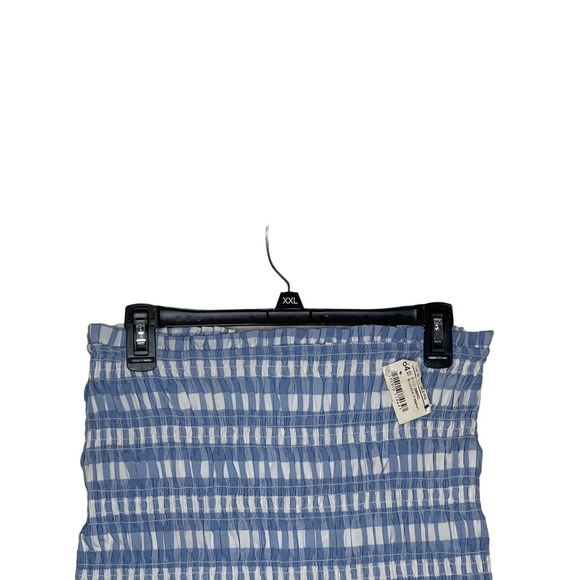 Impeccable Pig Women Skirt Lined Check Ruffle Hem Elastic Waist‎ Blue Medium NWT - Picture 2 of 7